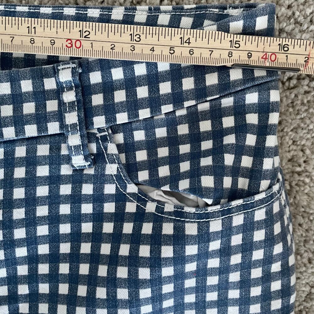 Chicos Girlfriend Slim Leg Ankle Pants Size 1 (8-10)Blue Gingham Perfect Stretch - Picture 14 of 16
